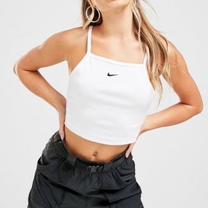 nike white tank crop top